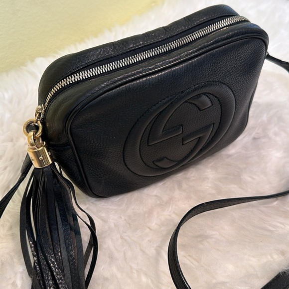 💯Authentic Gucci Soho Disco  Black Leather Crossbody Bag🍀 - Picture 6 of 17